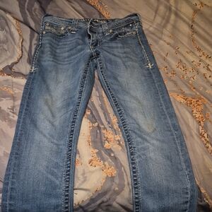 Affliction Women's Straight Leg Blue Jeans